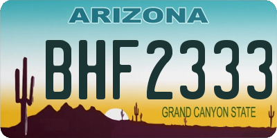 AZ license plate BHF2333