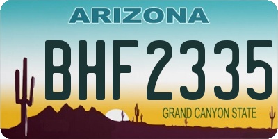 AZ license plate BHF2335
