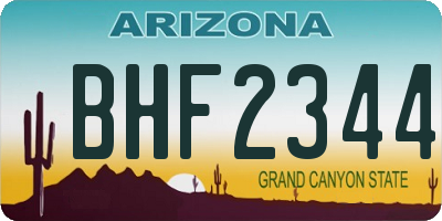 AZ license plate BHF2344