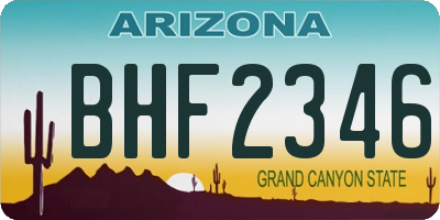 AZ license plate BHF2346