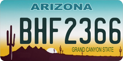 AZ license plate BHF2366