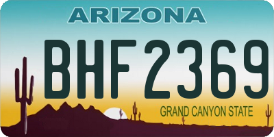 AZ license plate BHF2369