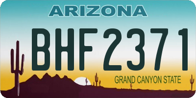 AZ license plate BHF2371