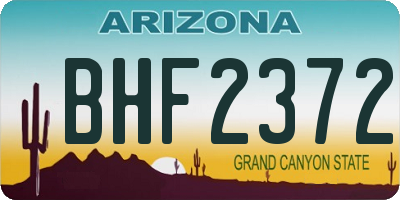 AZ license plate BHF2372