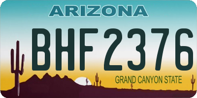 AZ license plate BHF2376
