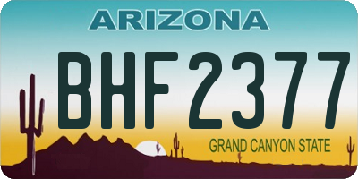 AZ license plate BHF2377