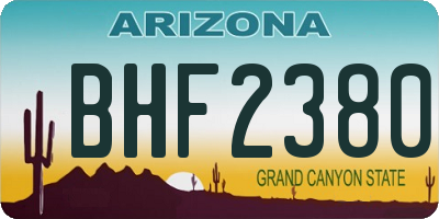 AZ license plate BHF2380