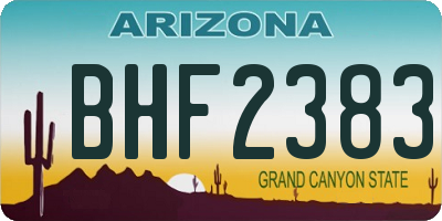 AZ license plate BHF2383