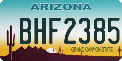 AZ license plate BHF2385