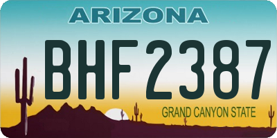 AZ license plate BHF2387