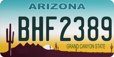 AZ license plate BHF2389