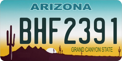 AZ license plate BHF2391