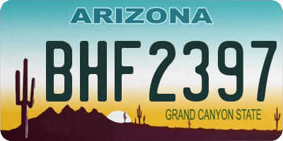 AZ license plate BHF2397