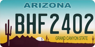 AZ license plate BHF2402