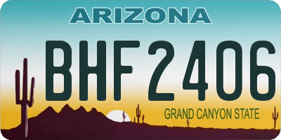 AZ license plate BHF2406