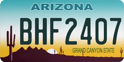 AZ license plate BHF2407