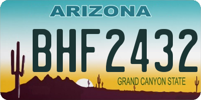AZ license plate BHF2432