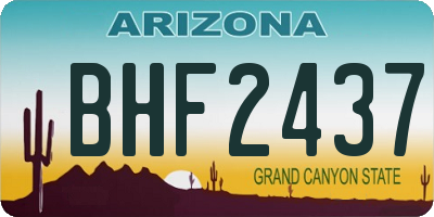 AZ license plate BHF2437