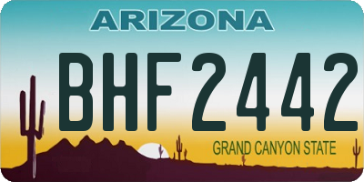 AZ license plate BHF2442