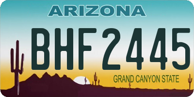 AZ license plate BHF2445