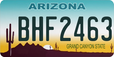 AZ license plate BHF2463