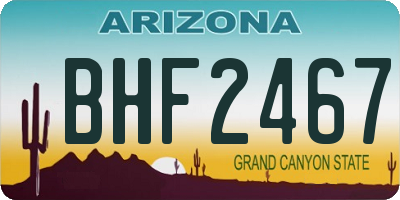 AZ license plate BHF2467
