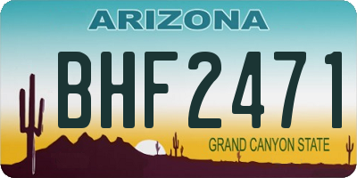 AZ license plate BHF2471