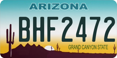 AZ license plate BHF2472