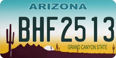 AZ license plate BHF2513