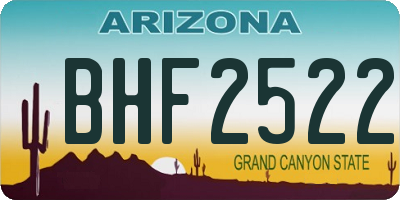 AZ license plate BHF2522