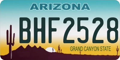 AZ license plate BHF2528