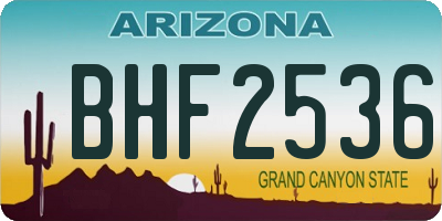 AZ license plate BHF2536