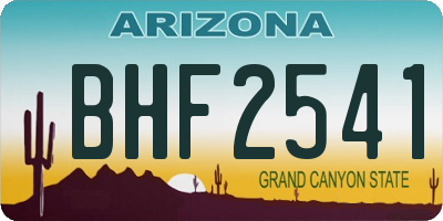 AZ license plate BHF2541