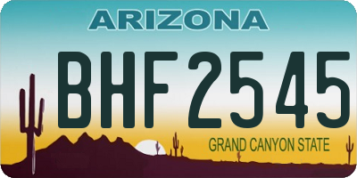 AZ license plate BHF2545