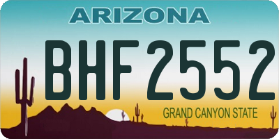 AZ license plate BHF2552