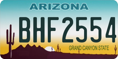 AZ license plate BHF2554