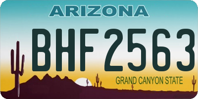 AZ license plate BHF2563