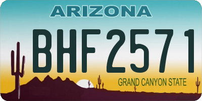 AZ license plate BHF2571