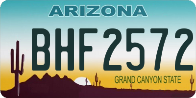 AZ license plate BHF2572