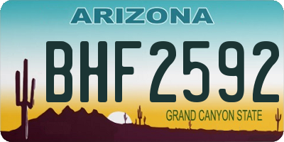 AZ license plate BHF2592