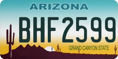 AZ license plate BHF2599