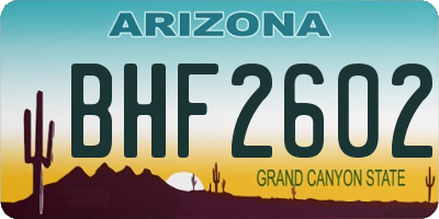 AZ license plate BHF2602