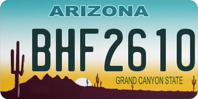 AZ license plate BHF2610
