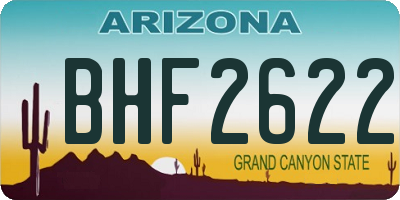 AZ license plate BHF2622