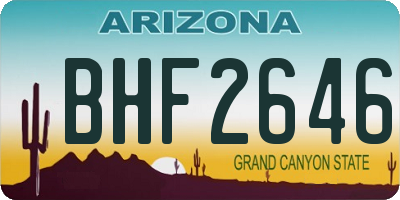 AZ license plate BHF2646