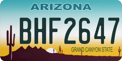 AZ license plate BHF2647