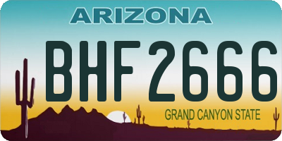 AZ license plate BHF2666