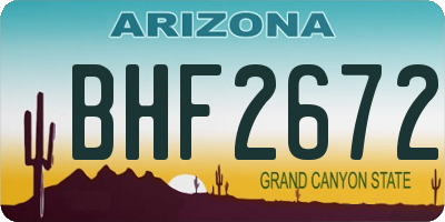 AZ license plate BHF2672