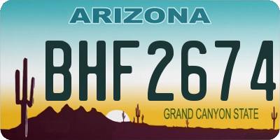 AZ license plate BHF2674