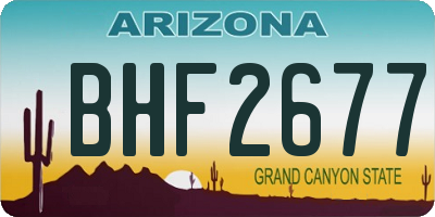 AZ license plate BHF2677